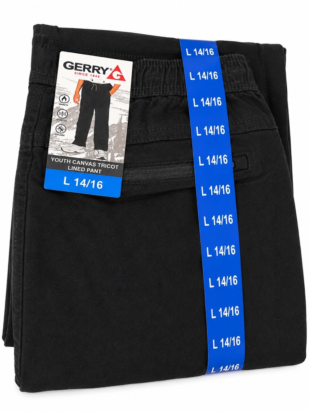 Gerry Youth Canvas Tricot Lined Pants - Black